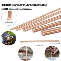 1pcs 99.9% pure coppers metal rod, used for coppers plating solution and metal processing, diameter 3-30mm, length 50-300mm