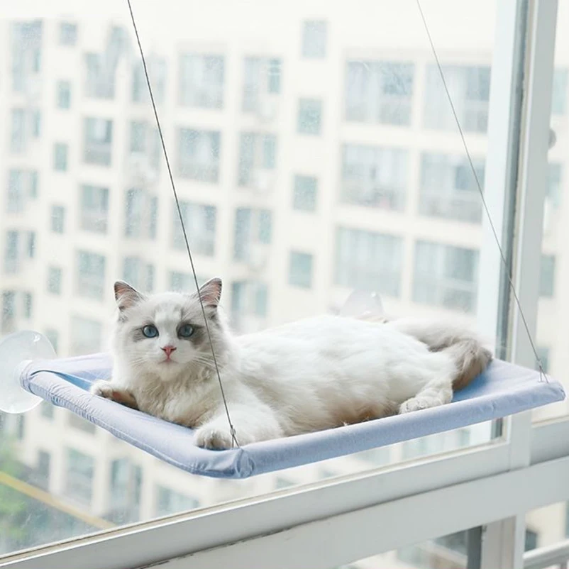 Pet Cat Hammock Hanging Cat Bed Bearing 20Kg Comfortable Cat Sunny Window Seat Mount Kitten Climbing Frame Pet Accessories