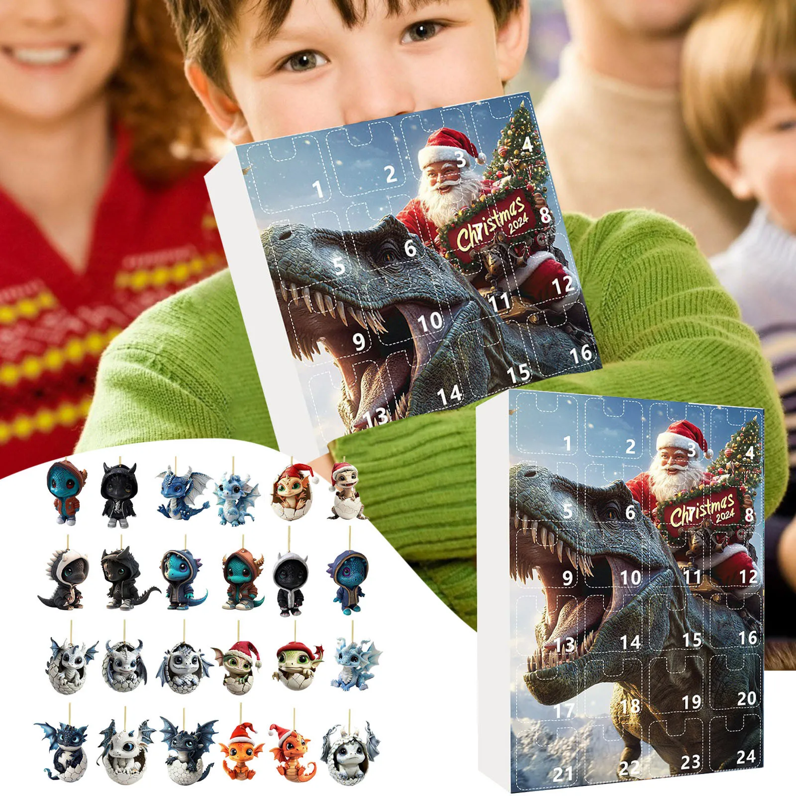 Gadgets ครัวแปลกต้นคริสต์มาสจี้มังกร Advent ปฏิทิน 2024 24 วันคริสต์มาสปฏิทินนับถอยหลังสําหรับทารกนับถอยหลัง