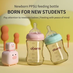 Oberni newborn Anti Choking Anti Colic Baby Milk Bottle BPA free with  mimics breast nipple Feeding Drinking Bottle boy  girl