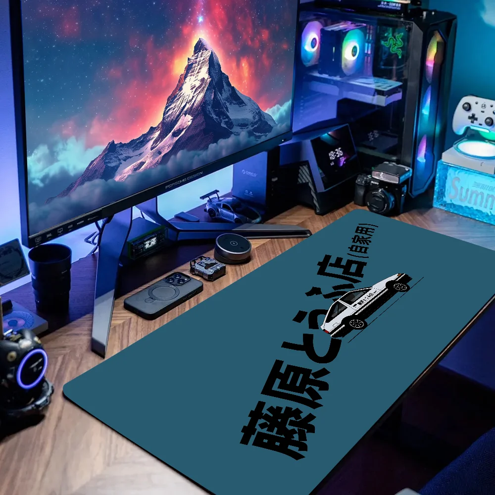 Grande Preto e Branco Art Mousepad, Tapete E-sports, Acessório de Computador, PC Rubber Company Mouse Pad, Presente, Inicial D, 90x40