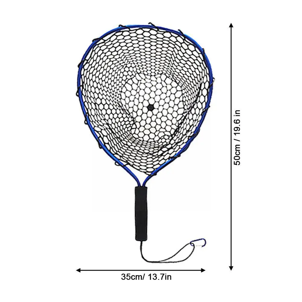 Portable Fishing Net Silicone Fish Landing Net EVA Handle Tools Bracket Nets Aluminum Fishing Grip X4R1