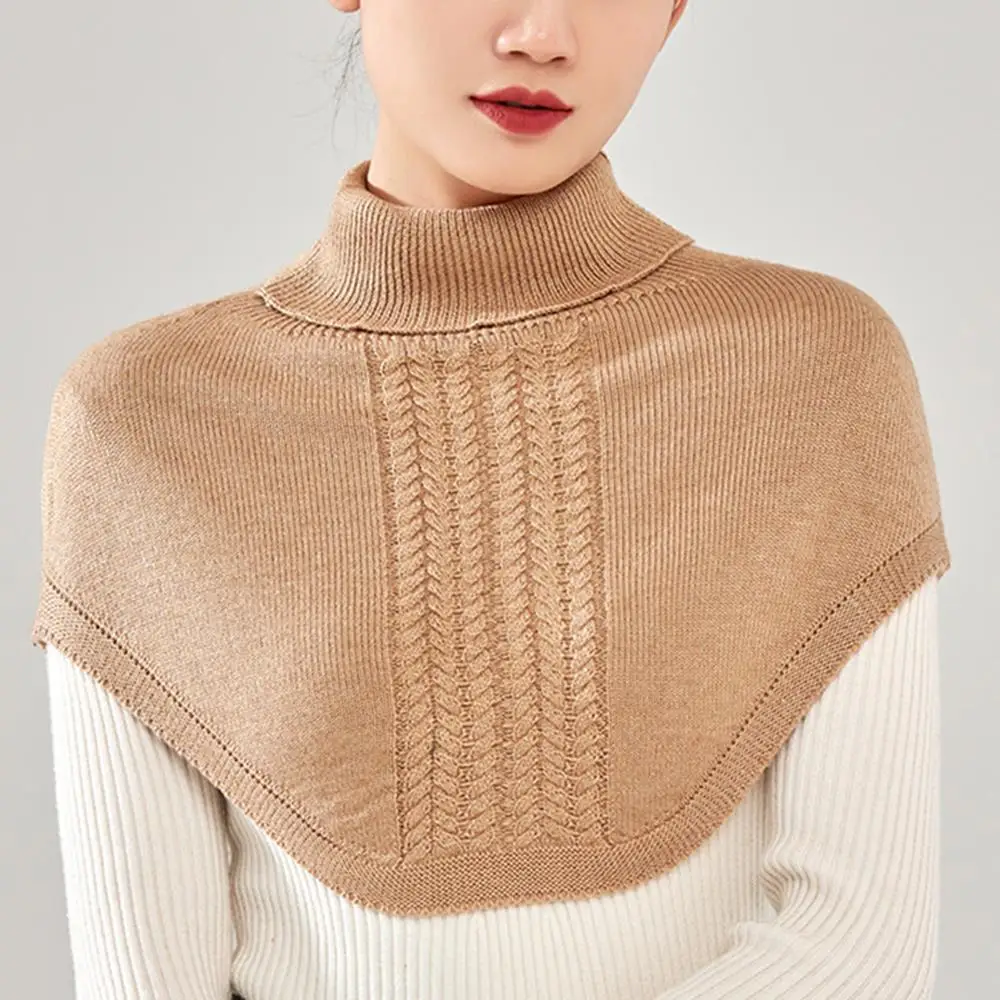 شتاء دافئ محبوك وهمية طوق انفصال الياقة المدورة للنساء كاذبة طوق يندبروف الدافئة وشاح شال طوق حماية للرقبة #3