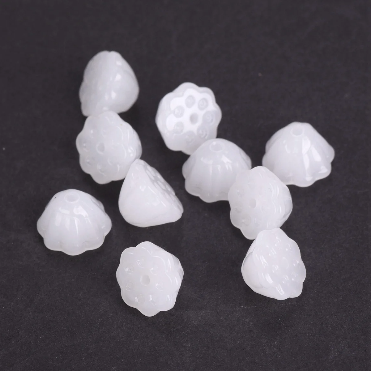 10pcs 10mm Lotus seed pod forma cristallo Lampwork vetro branelli allentati artigianato lotto per gioielli che fanno risultati fai da te