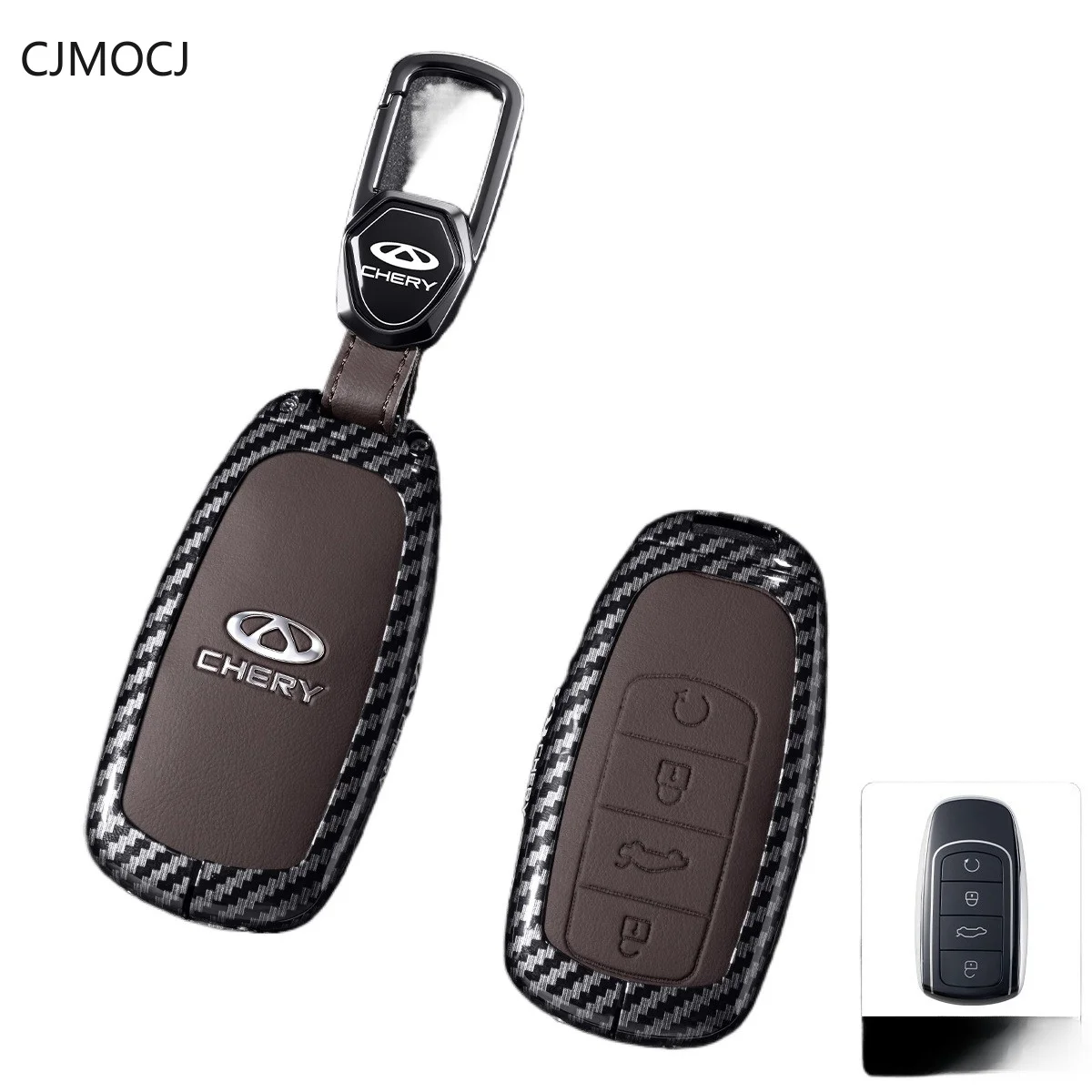 Zinc Alloy Car Key Case Cover for Chery Tiggo 8L 8 Pro 9 C-DM 7 Plus 5x Arrizo 8 Tansuo 06 Key Fob Shell Protector Keychain