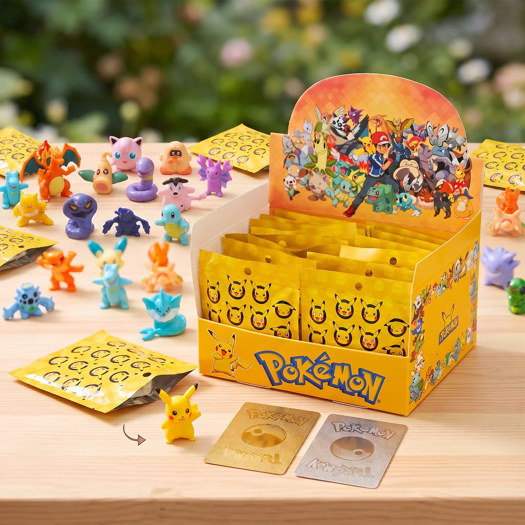 Pokemon Blind Bag Mini Figure with 2 Collectible Cards Random Figures Toy Surprise Pack for Kids & Collectors