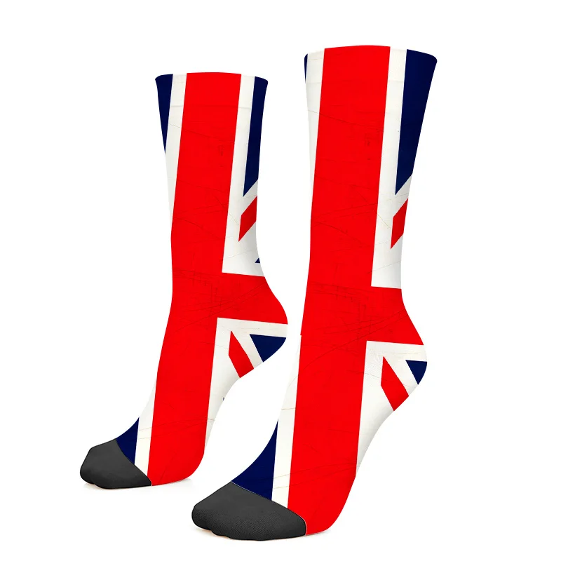 A Set of Socks Featuring The British Flag Union Jack Design for Those Who Love Their Country. These Socks Are Soft Comfy