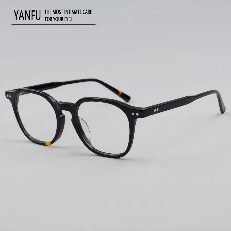 

Ацетатные японские круглые большие очки в оправе для мужчин, очки для близорукости по рецепту, женские очки ручной работы для оптического чтения, мужские 142 мм