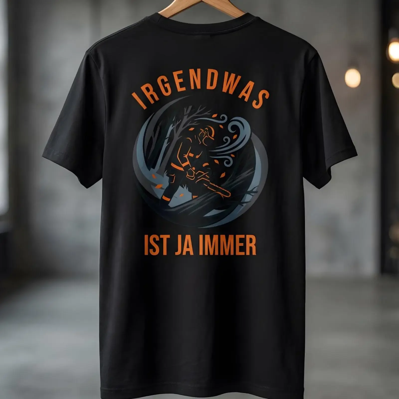 Irgendwas Ist Ja Immer Firefighter T Shirt Severe Weather Themed for Volunteer Firefighters Casual vintage Washed Comfortable