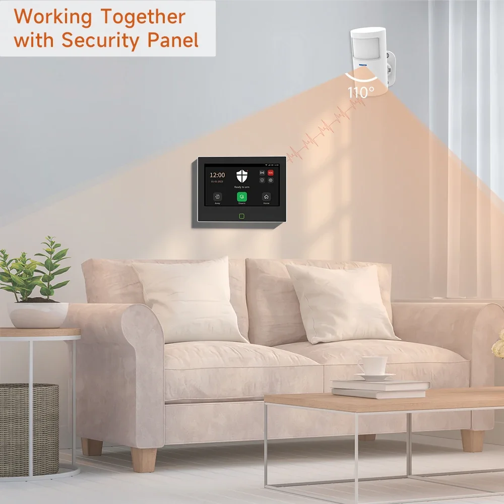 Acj wireless 433mhz pir infrarot bewegungs sensor alarm detektor mit blitz led licht für smart home sicherheits alarm host h501 pg103