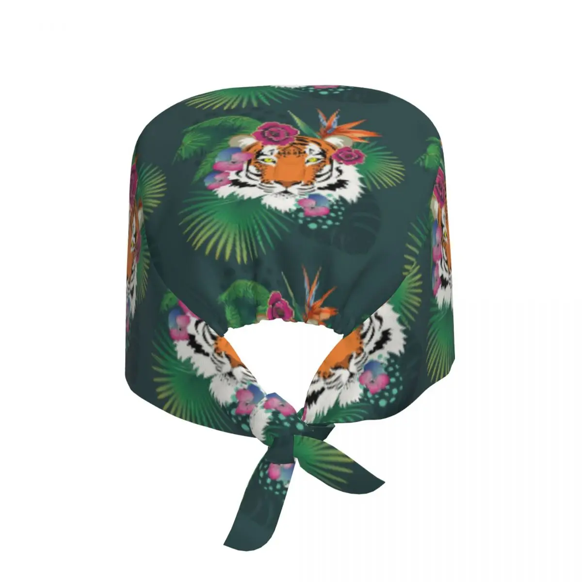 Leopard Tiger Cartoon 2 Scrub Hat Doctor Working Surgical Cap Men Women Adjustable Nursing Caps for Dentist