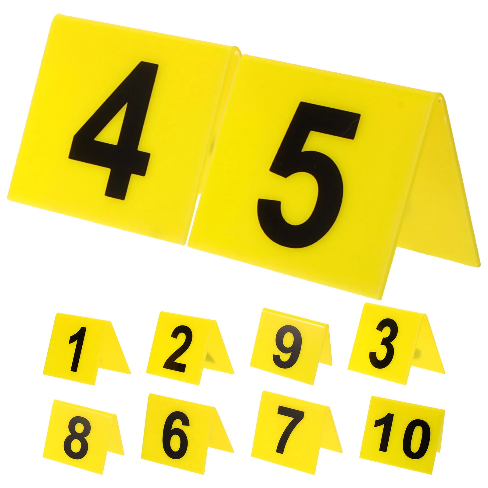 

10 Pcs Signage Multi-function Number Marker Crime Scene Markers Table Numbers Buisness Cards Acrylic Floor Banquet Labels