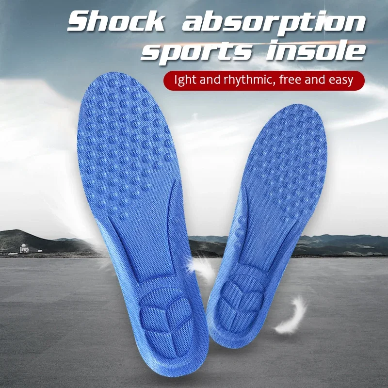 1Pair New Memory Foam Sport Insoles for Shoes Sole Orthopedic Soft Pad Shock Absorption Arch Support Insole for Feet Man Women