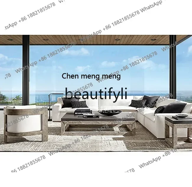 New arrive  American Country Retro Solid Wood Single Sofa Italian Modern Minimalist Lounge Chair Nordic Minimalist Furniture