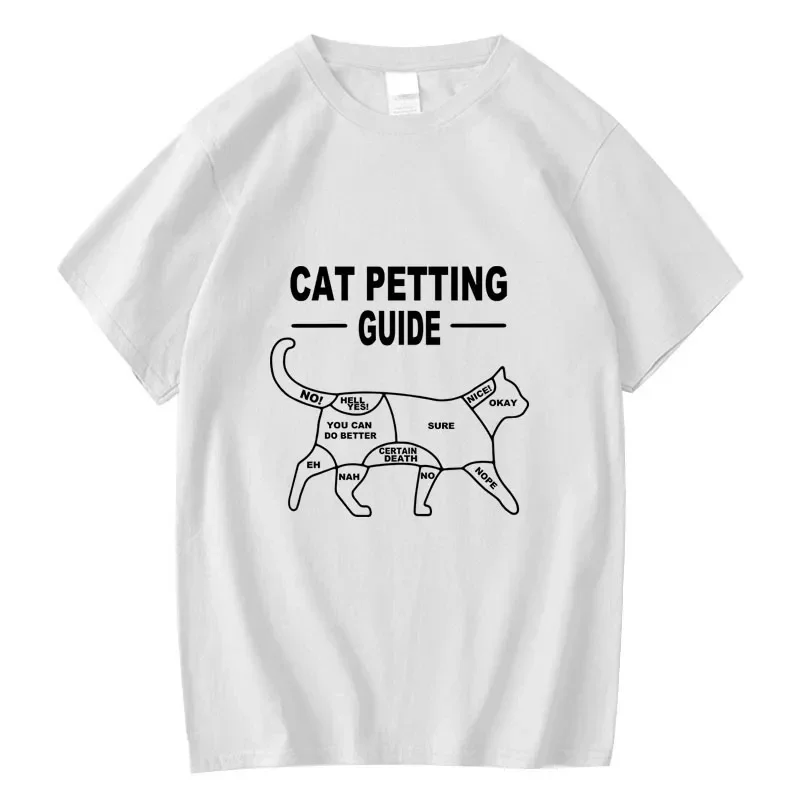 Men\'s T-shirt 100% Cotton Casual Funny Cool Cat Print Loose O-neck Cool Cat T Shirt for Men Short Sleeve T-shirt Male Tees Tops