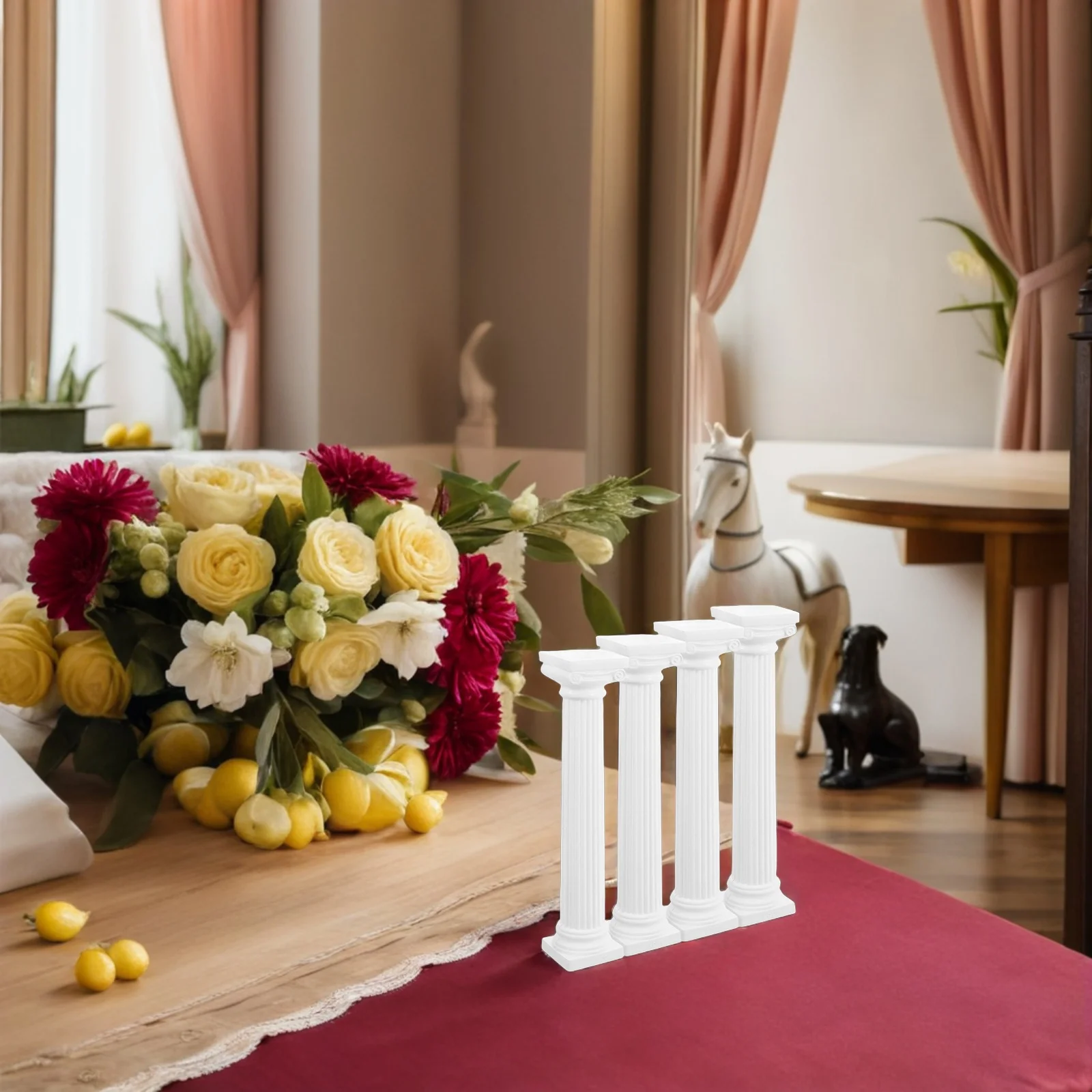 

4pcs Large Roman Pillar Statue Mini Column For Sand Table Diy Decor Home Garden Wedding Decoration Photo Prop Outdoor