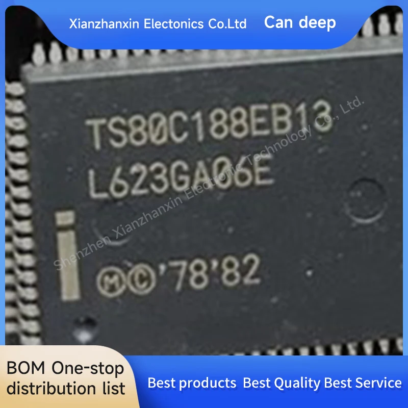 1pcs/lot TS80C188EB13 TS80C188 QFP80 Microcontroller chip