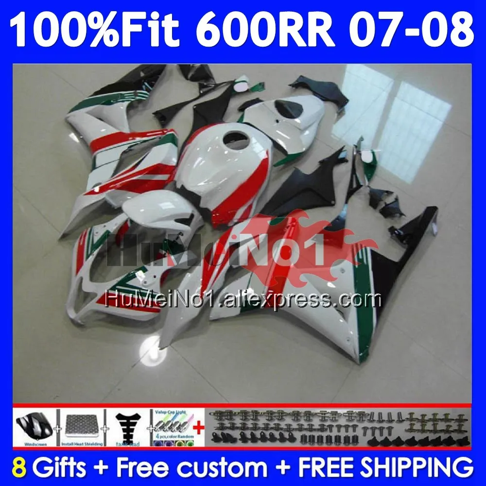 Injection For HONDA CBR 600 RR CC 600RR 600F5 CBR600RR 42No.47 CBR600F5 600CC CBR600 RR F5 2007 2008 Castrol green 07 08 Fairing