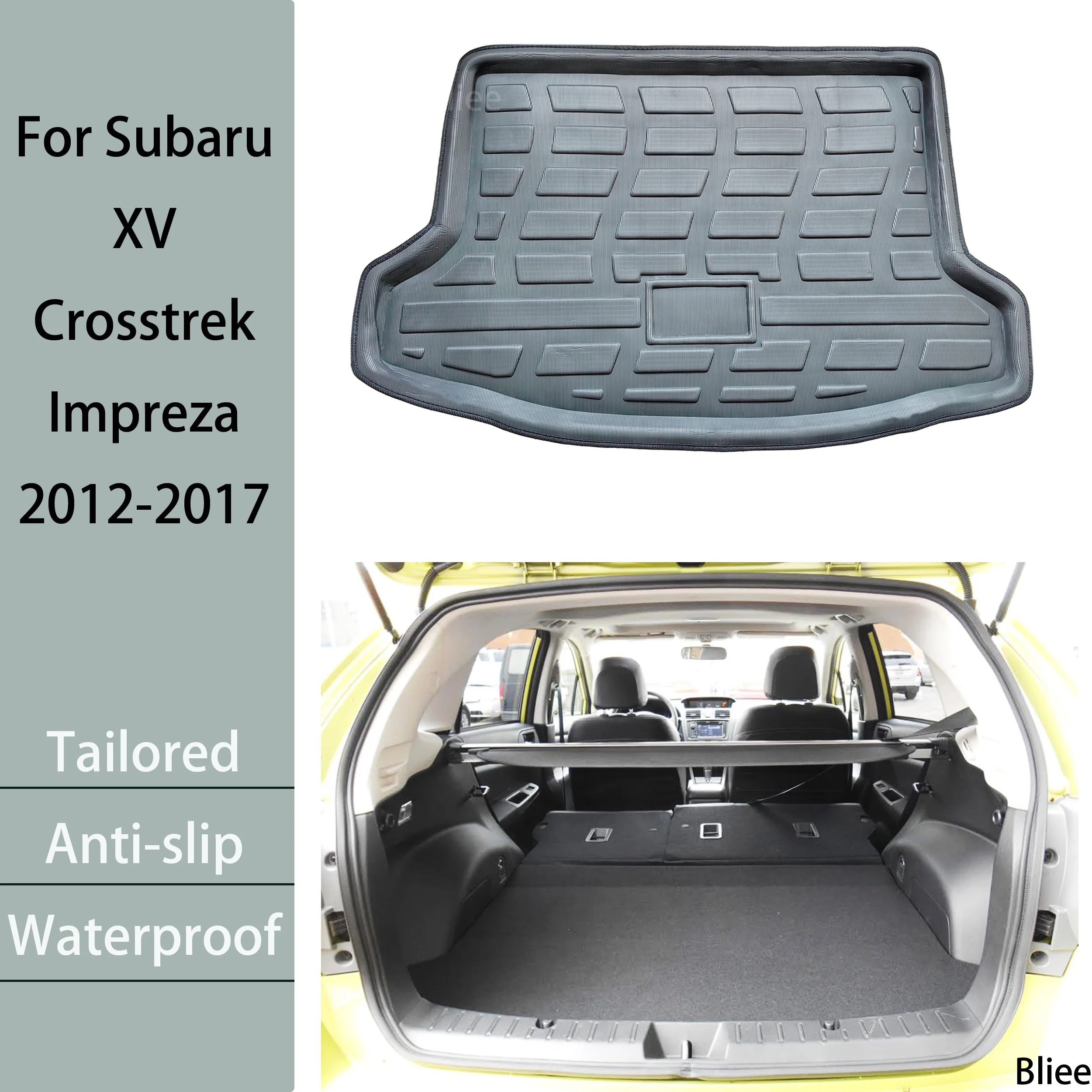 For Subaru XV Crosstrek Impreza Hatchback 2012 2013-2016 2017 Car Rear Trunk Mat Cargo Liner Boot Floor Tray Carpet Accessories