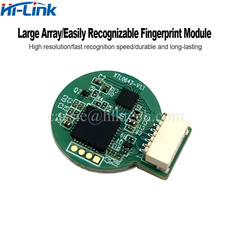 Hi-Link modul identifikasi sidik jari HLK-ZW0642, bentuk raket sentuh kapasitif modul Sensor sidik jari menangkap kunci pintu