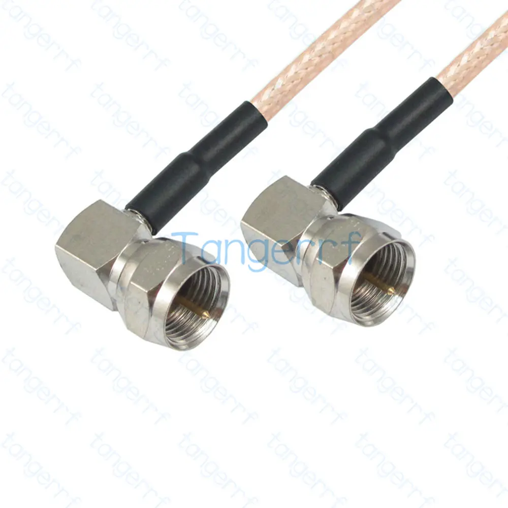 F male to male R/A right angle 90 degree RG179 cable 75ohm Pigtail Straight Connector  for TV Video antenna port Koaxial  Tanger