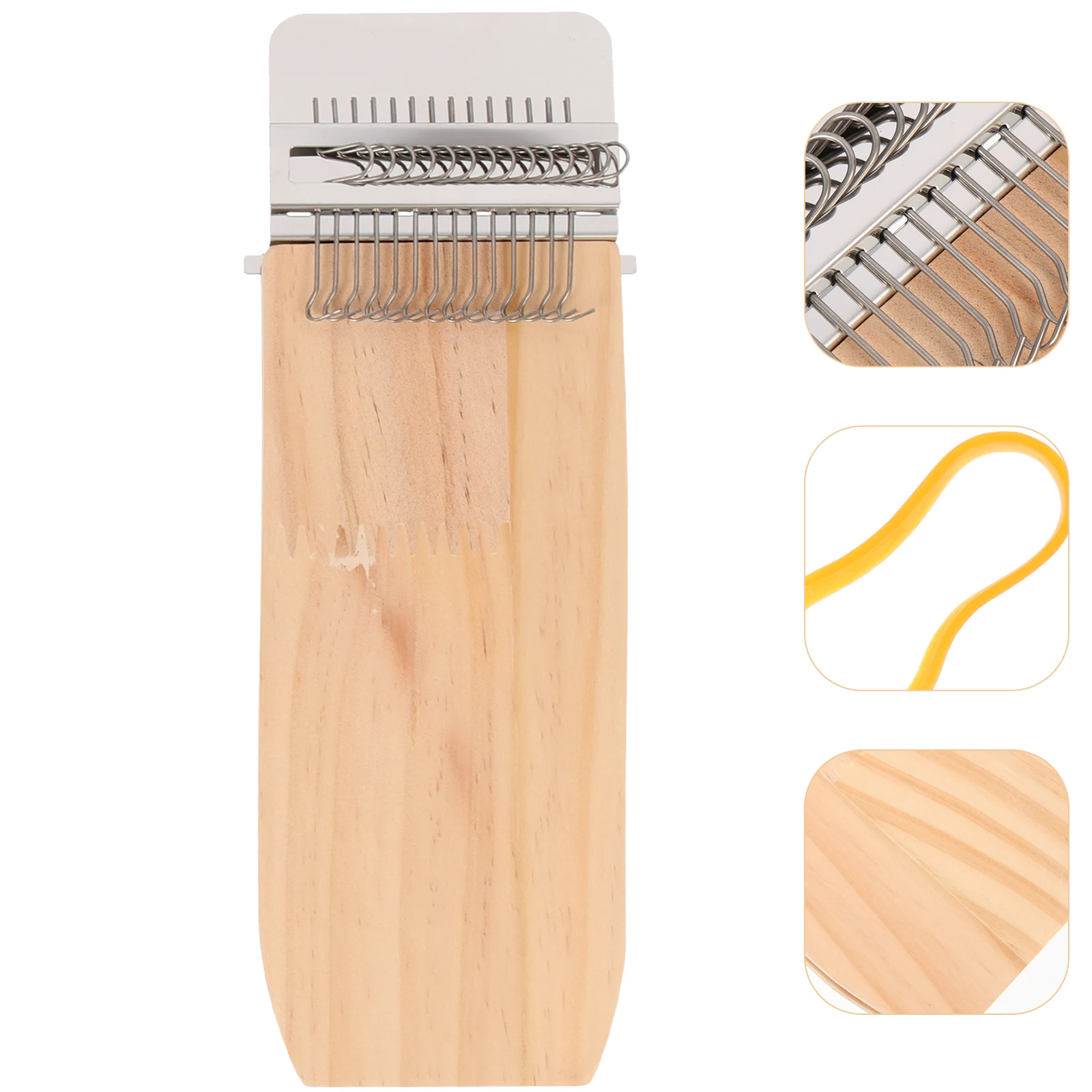 

1 Set Small Weaving Tool Diy Mending 14 Hooks Wooden Stainless Steel Rubber Smooth Edge For Crafts Beginners Parent-Child