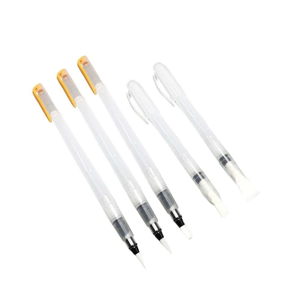 6 PCS Fountain Water Storage Brush Watercolor Paint Brushes Soluble Colored Pencils