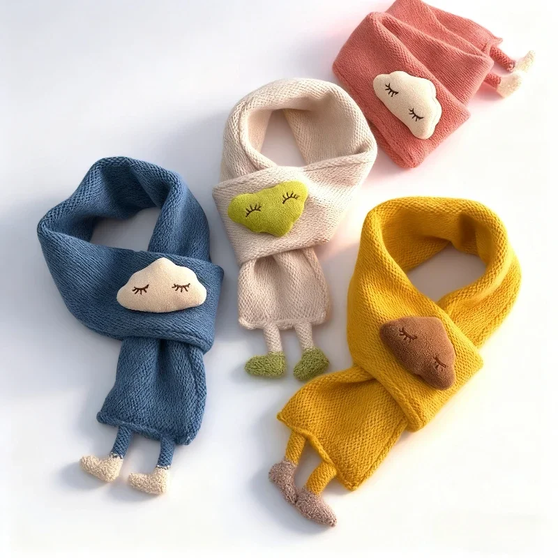 Baby Knitted Scarf Winter Warm New Baby Cute Cartoon Children Boys Girls Knitted Soft Neck Cover Kids Versatile Scarves