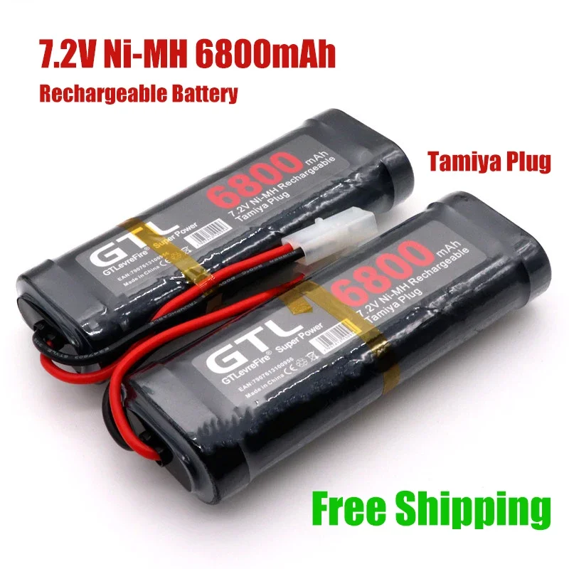 100% New Original 7.2V Battery 6800mAh Ni-MH Batteries Pack For RC Car Truck Buggy Boat Tank Ni-Mh Baterias gray supper power