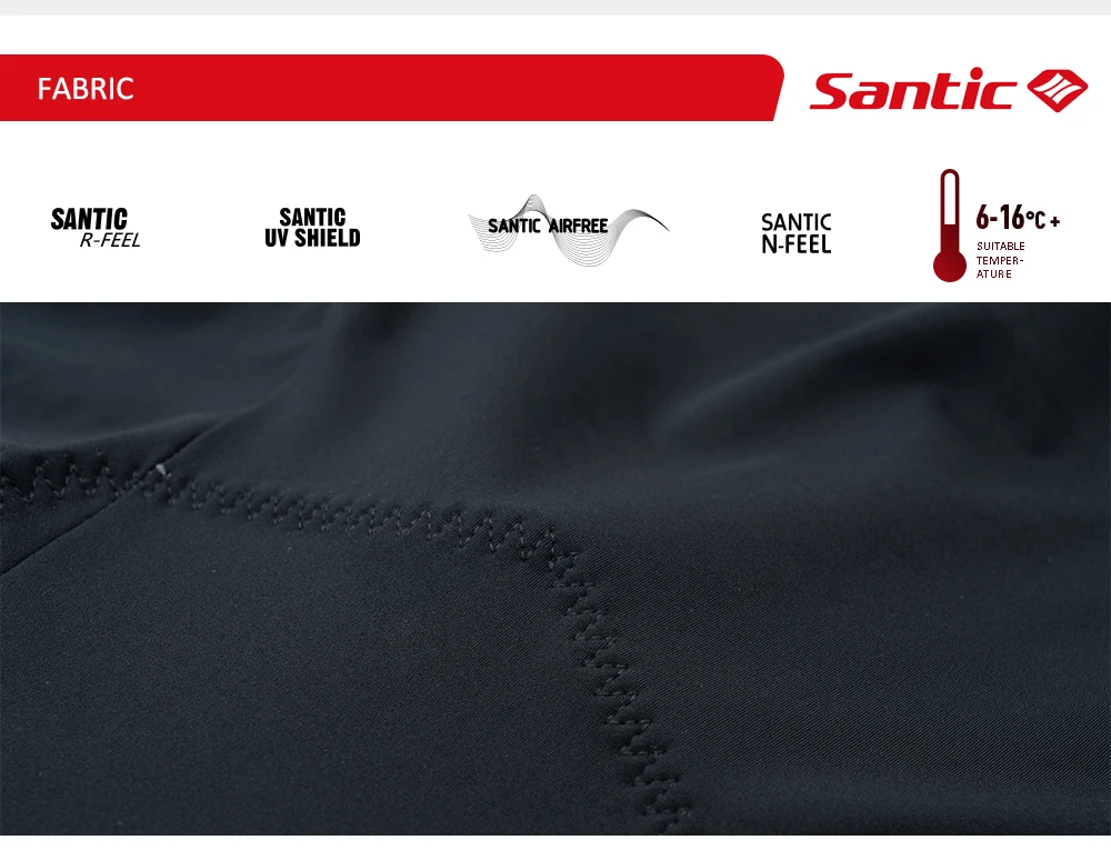 Santic Winter Radfahren Trägerhose Lange Hosen für Männer Warme Winddichte Schwamm Kissen Reflektierende Sicherheit Reiten Ausrüstung TM25C04286 – Detail 4