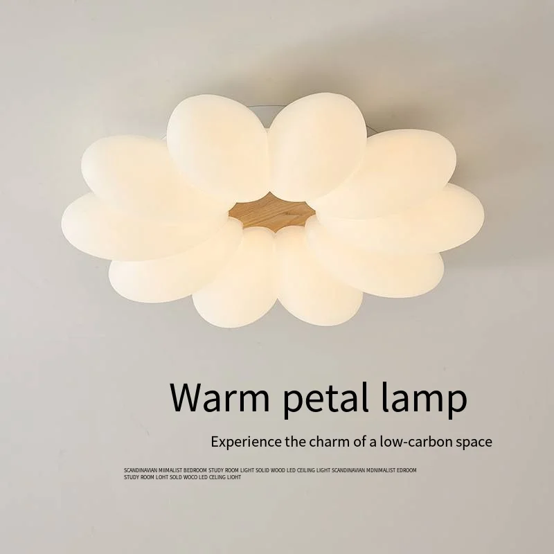 

French Cream Wind Petal Ceiling Light 2023 New Children's Room Creative Warm Romantic Flower Lighting