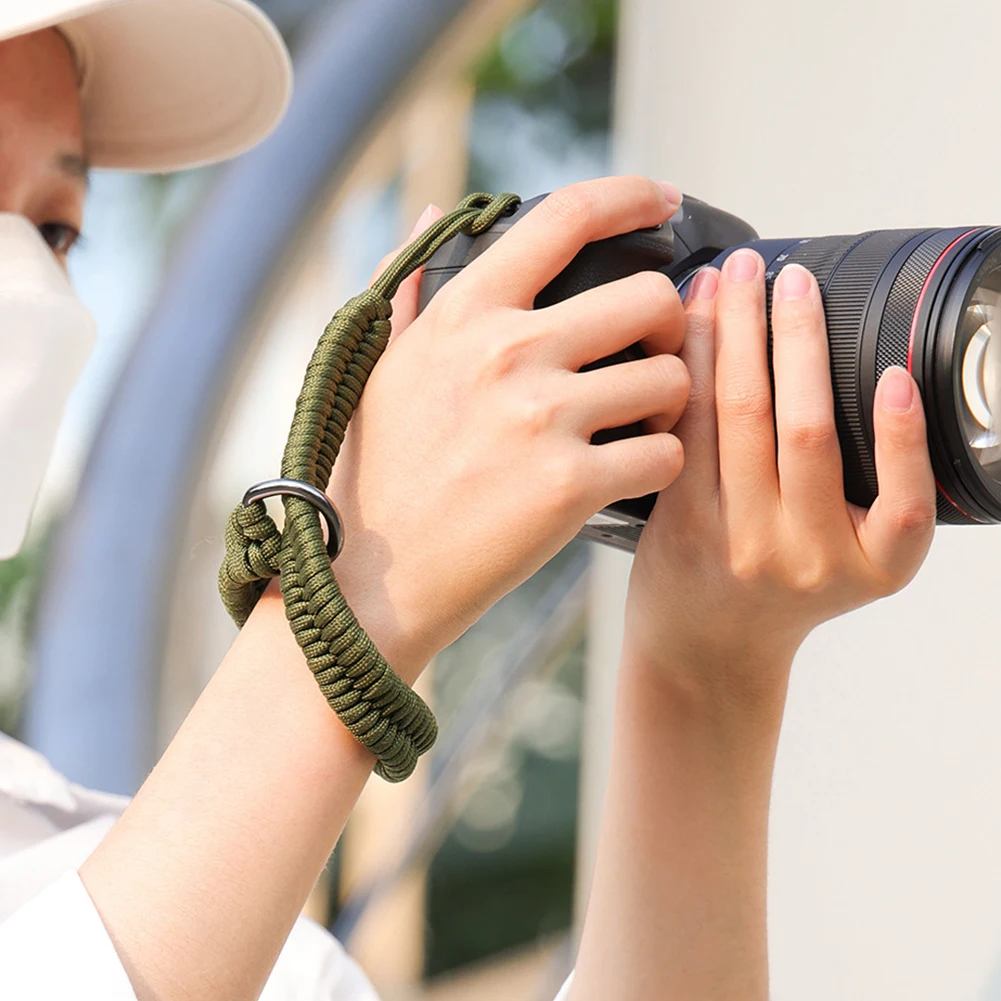 Ręcznie Robiona Tkana Smycz na Nadgarstek z Szybkozłączką, Regulowany Pasek Bezpieczeństwa do Aparatu z Bezpieczniejszym Złączem do Aparatów DSLR i Bezlusterkowych
