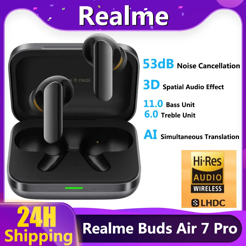 2025 official Original RealMe Buds Air 7 Pro TWS Earphone 53dB