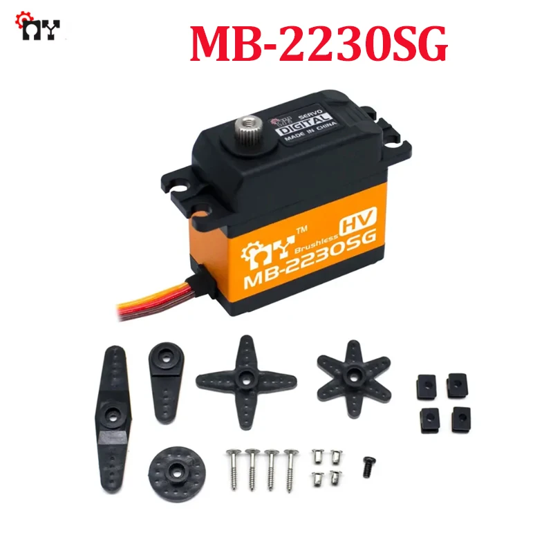 Servo digital MB-2230SG con cuerpo metálico - Engranajes estándar |   Alto voltaje de 7,4 V |   Para coches y robóticos RC a escala 1/10
