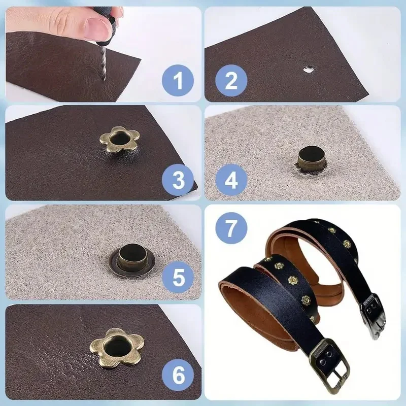 

105Pcs Bronze Flower Eyelets, for DIY Card Decor, Fade-Resistant, Exquisite Artistic Card Parts