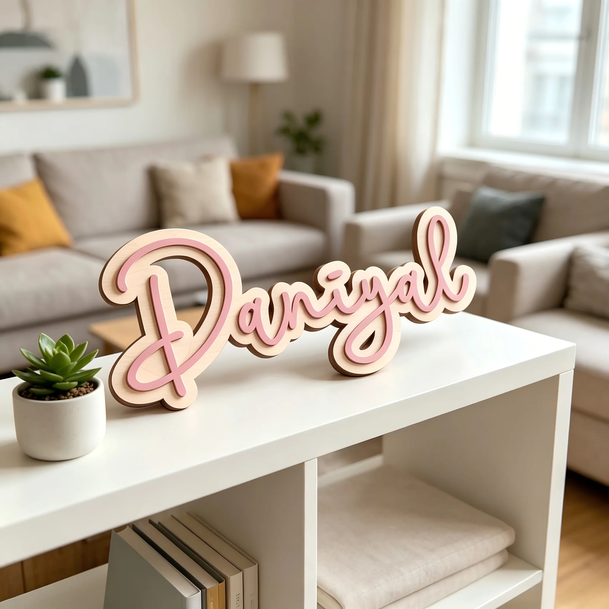 1Pc Custom minimalist style Wooden Name Plaque,Home Room Office Nursery  Wall Door Decor,DIY Paintable,Birthday Wedding Gift