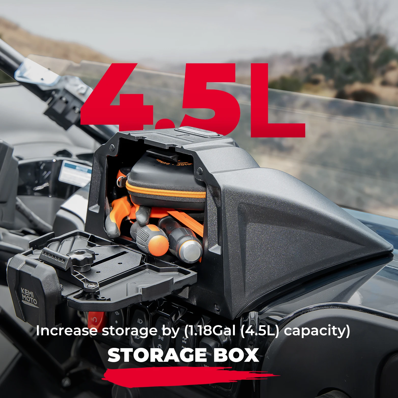 Caixa de armazenamento UTV para dispositivos eletrônicos, suporte para tablet para CF-MOTO ZFORCE 950 HO SPORT 22-23, SPORT 20-22, H.O. EX/1000 SPORT 22-24