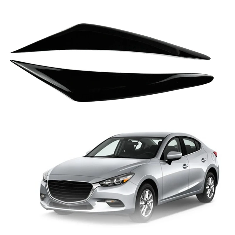 Car Front Headlight Eyebrow Head Light Eyelid Eyebrow Resin Headlight Eyebrow For Mazda 3 2017-2019