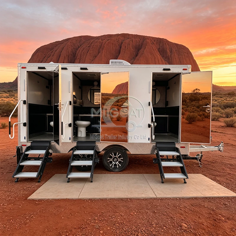 Enclosed Mobile Toilets Portable Restroom Odorless Fiberglass for Beach Factory Direct Wholesale Price
