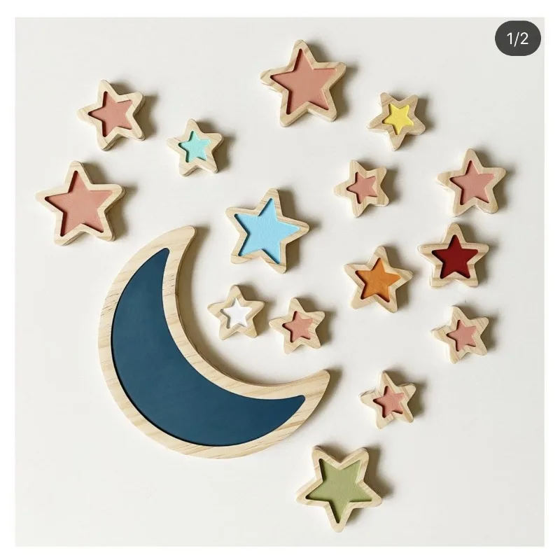 Home Decoration Shooting Wood Moon Planet Star Decoration Children\'s Room Soft Decoration Wall Decoration