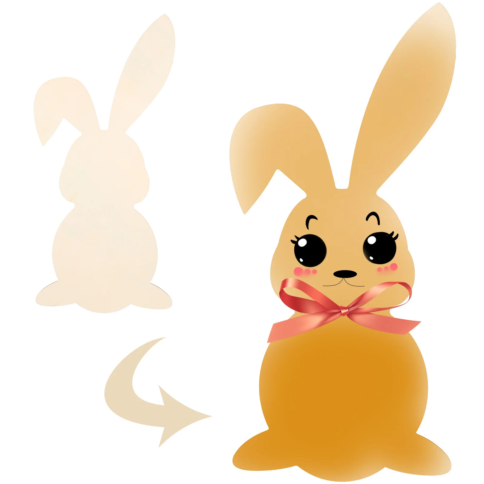 

2Pcs Easter Bunny Wooden Hanging Decorations DIY Painting Wood Slices Blank Wood Chips Easter Party Indoor Decor