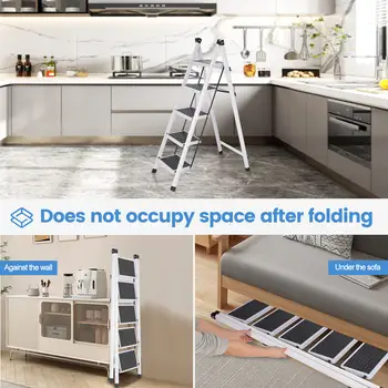 Wedyvko 다기능 가정용 접이식 사다리, 신축성 있는 헤링본 사다리, 다기능 5단 계단 10 best sales 계단 - №8