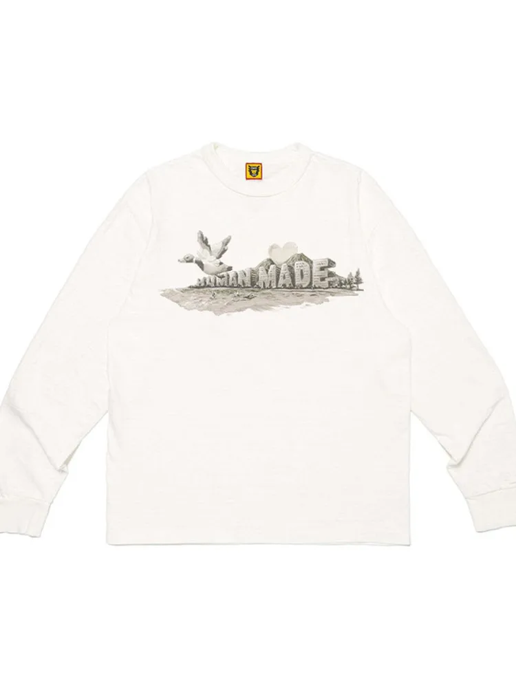 2026 Human Made Artistic Duck L/S T Shirt Boxy Crewneck Casual Streetwear Unisex