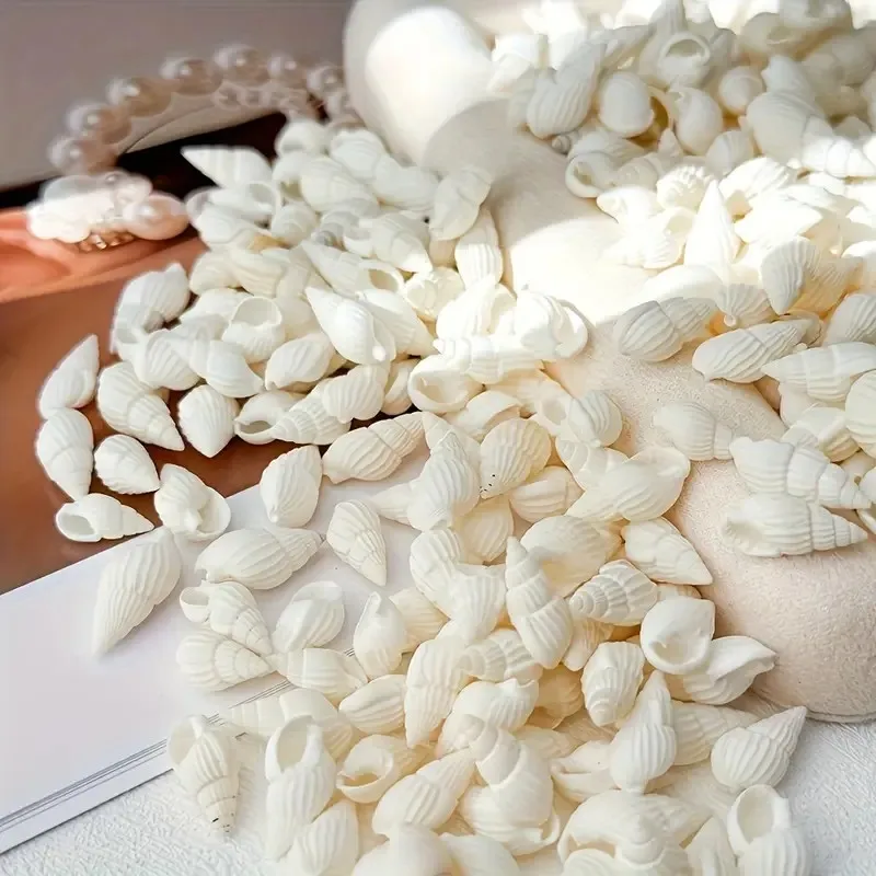 100/200pcs Mini White Spiral Seashells - Ocean Style Home Decor, DIY Crafts, Wedding Favors, Drift Bottles, Party Accessories