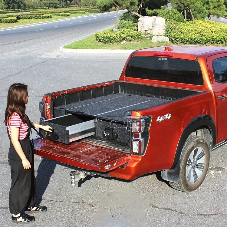 Pickup Steel Truck Bed Tool Storage Box With Drawers For Ranger Hilux Tacoma Drawer