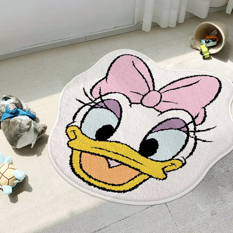 Tapis de bain en Faux cachemire Disney Mickey Mouse, antidérapant, dessin animé Donald Duck, tapis absorbant, coussin, pour salon et salle de bain