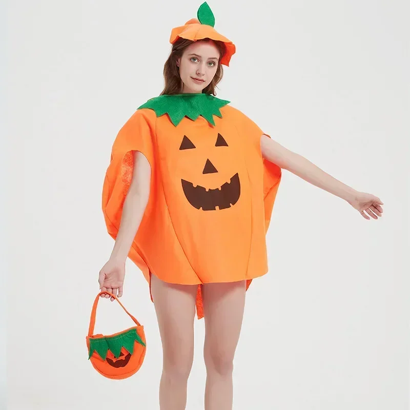 Halloween Cosplay kostium dla dzieci Jack-of-the-Lantern dla dorosłych dyniowy cylinder zestaw toreb na ramię rekwizyt na bal maskowy 2024, nowy