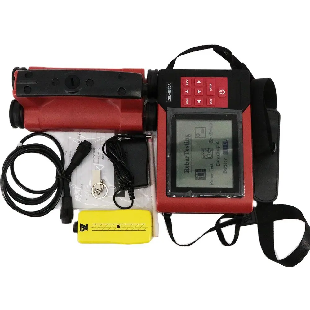 ZBL-R630A ดิจิตอลคอนกรีต Rebar Locator เครื่องสแกนเนอร์ป้องกันชั้นเครื่องทดสอบความหนาเหล็กเส้นเครื่องทดสอบเส้นผ่านศูนย์กลาง 6-50 มม.