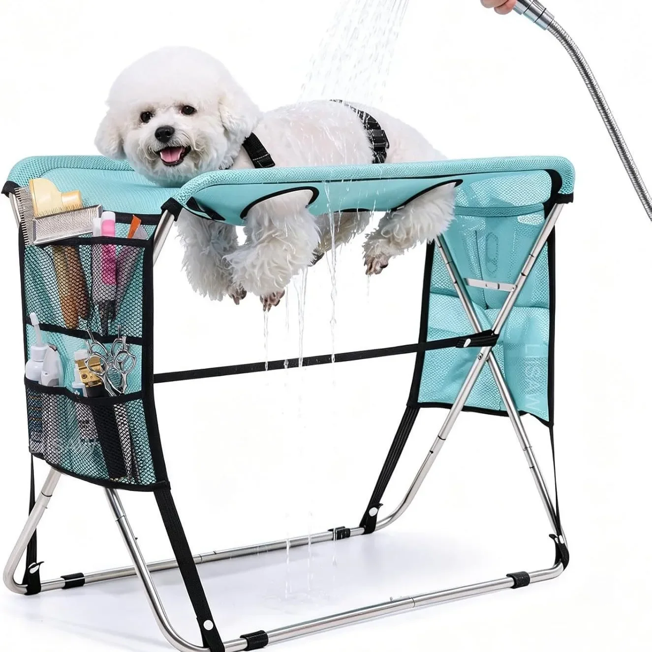Pet Grooming Hammock with Stand Stainless Steel Foldable Bath Bed pet supplies  dog and cat supplies