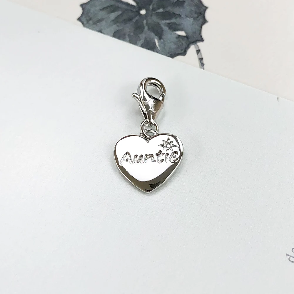 العمة القلب استرخى سحر قلادة الأزياء الأوروبية 925 فضة العلامة التجارية الجديدة العصرية هدية للنساء #4